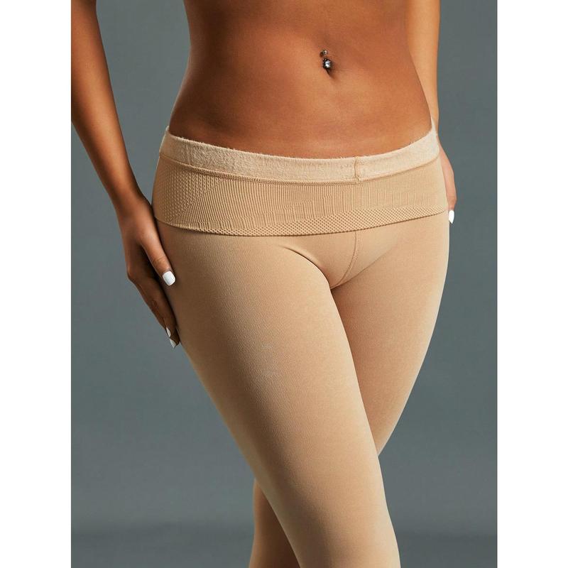 2 Pc Women's 600D High Elasticity Fleece Thermal Lined Tights, Fashionable Minimalist Pantyhose