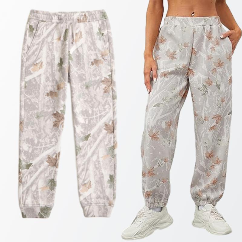 Women's Maple Leaf Sweatpants Pattern Print Jogging Pants Y2K Camouflage Loose Sweatpants Stretch High Waist Pants Sports Fitness Jogging Pants Casual Pants with Pockets