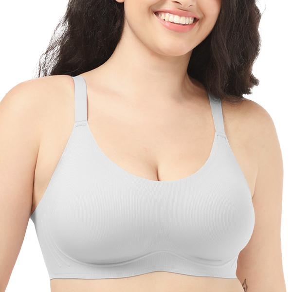 COMFELIE Seamless Wireless Bra for Women, Soft Wireless Bralette Full Coverage Sport Everyday Bra, Spaghetti Bra Fit for Cup B-D EB058