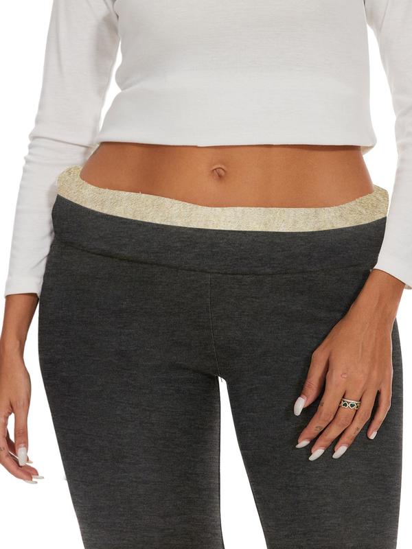  Solid High Waist Thermal Lined Leggings, Casual Comfy Warm Skinny Pants for Daily Wear, Women's Bottoms for Fall & Winter