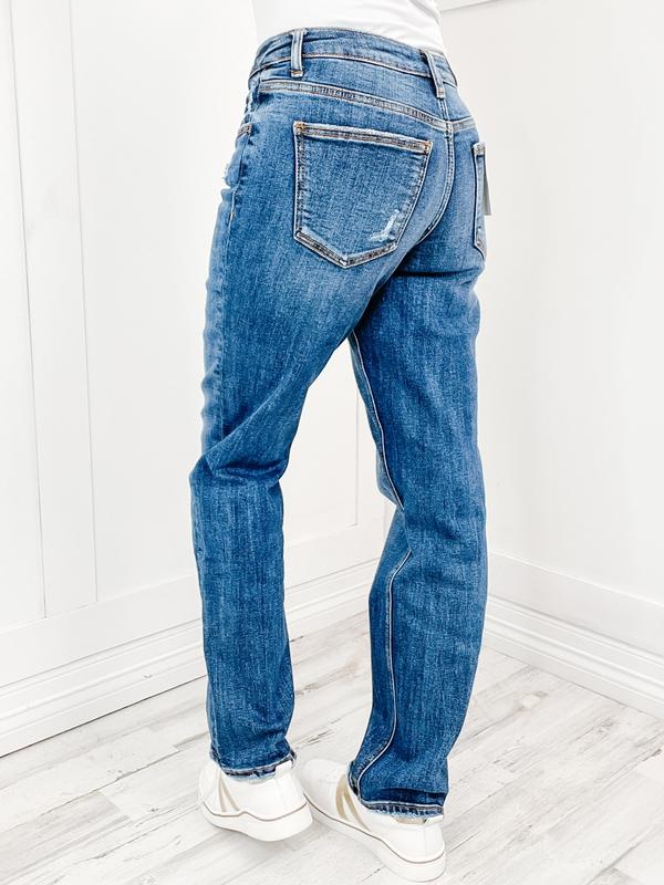 Vervet DELILAH Mid-Rise Straight Leg Denim Jeans