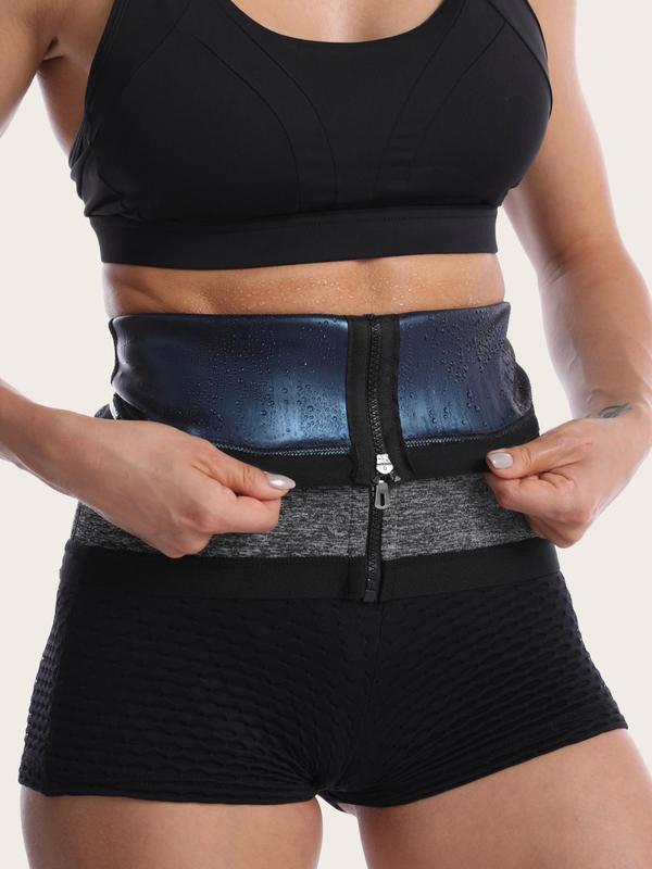 Women's Solid Zip Front Waist Trainer, Weight Loss Corset, Trimmer Belt, Waist Cincher, Yoga & Fitness Equipment, Women's Tummy Control Shapewear Clothes