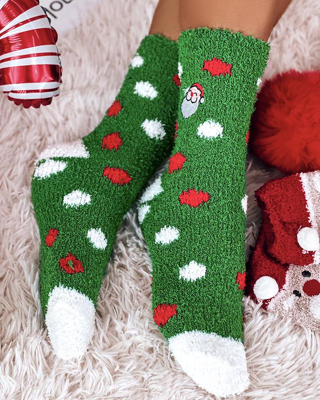 ChicMe Women's 1Pair Christmas Santa Fuzzy Thermal Socks Womenswear Graphic