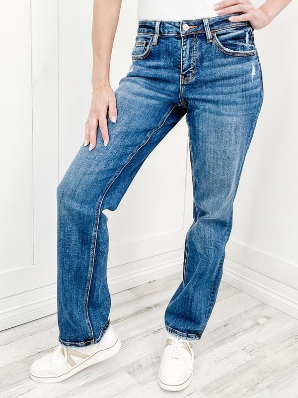 Vervet DELILAH Mid-Rise Straight Leg Denim Jeans