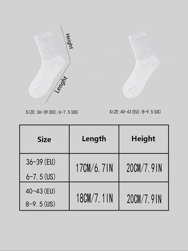 Women's Solid Crew Socks, Casual Comfortable Breathable Pile Socks for Daily Wear, Women's Socks for All Seasons, Fall Socks for Women 2024