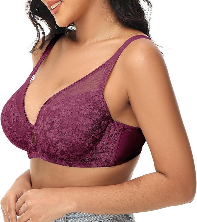 FallSweet Lace Push Up Bras for Women Underwire Padded Add one Cup Bra in Lace Sexy Brassiere