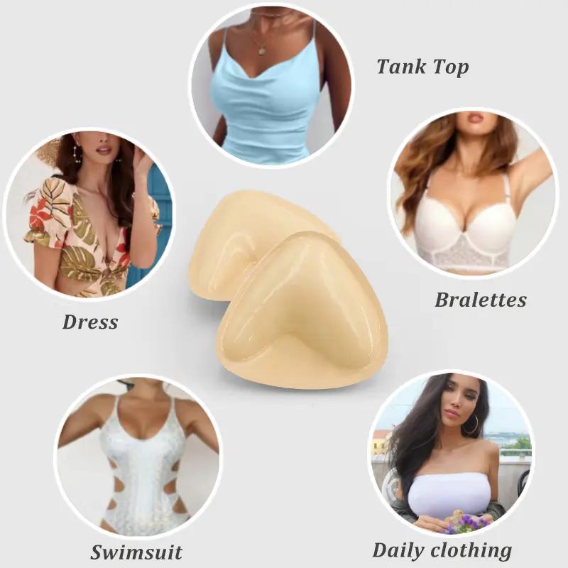 Push Up Sticky Inserts - Ultra Boost Double-Sided Adhesive Bra Pad for Women Snowycakes Padded Inserts Reusable Outfit Enhancers for Swimsuits SportsBra & Daily Wear bralette strapless Sticky Push-Up