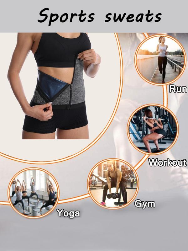 Women's Solid Zip Front Waist Trainer, Weight Loss Corset, Trimmer Belt, Waist Cincher, Yoga & Fitness Equipment, Women's Tummy Control Shapewear Clothes