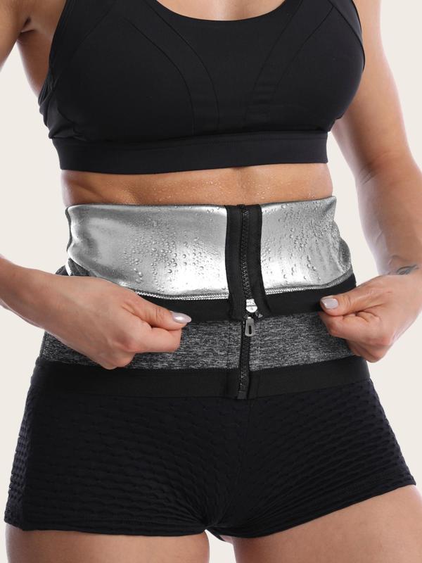 Women's Solid Zip Front Waist Trainer, Weight Loss Corset, Trimmer Belt, Waist Cincher, Yoga & Fitness Equipment, Women's Tummy Control Shapewear Clothes