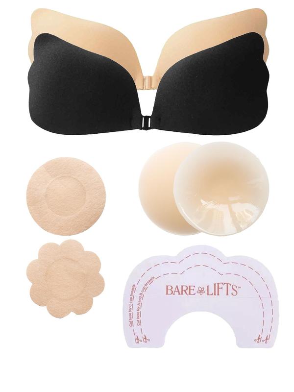 Women's Solid Color Lingerie Accessorie Set, Self Adhesive Bra &  Nipple Cover & Nipple Tape & Breast Lift Tape Set, Women's Lingerie Accessories for All Seasons