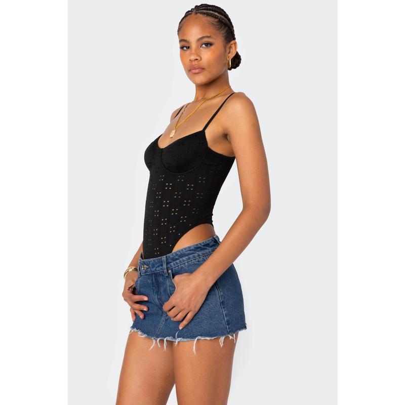 Raven Cupped Eyelet Bodysuit