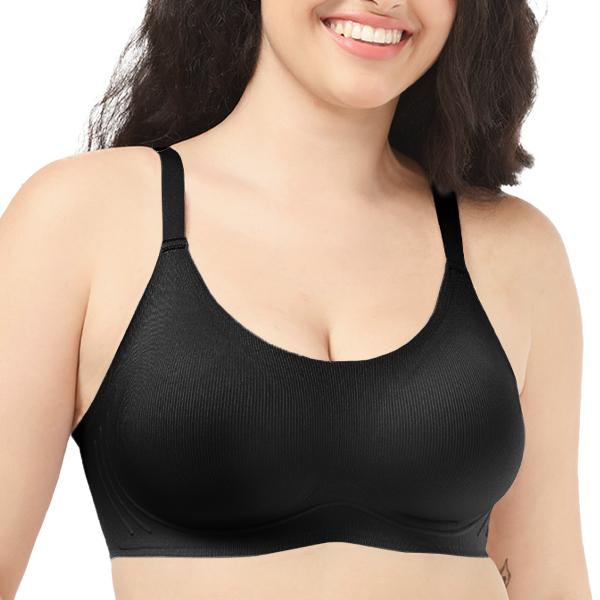 COMFELIE Seamless Wireless Bra for Women, Soft Wireless Bralette Full Coverage Sport Everyday Bra, Spaghetti Bra Fit for Cup B-D EB058