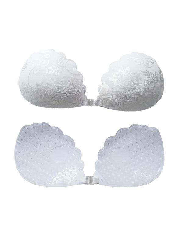 Women's Solid Scallop Trim Floral Lace Nipple Cover, Invisible Comfortable Self Adhesive Bra for Daily Wear, Lingerie Accessories for Daily Wear