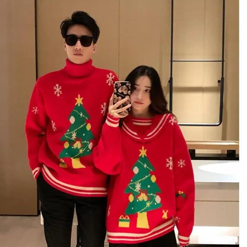 Christmas Sweaters Couples Loose Wear