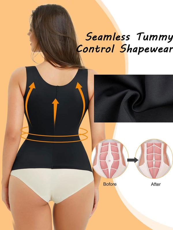 Women's Solid Shapewear Top, Summer Clothes Women, High Stretch Seamless Tummy Control Butt Lifting Body Shaper, Women's Shapewear Clothes For All Seasons