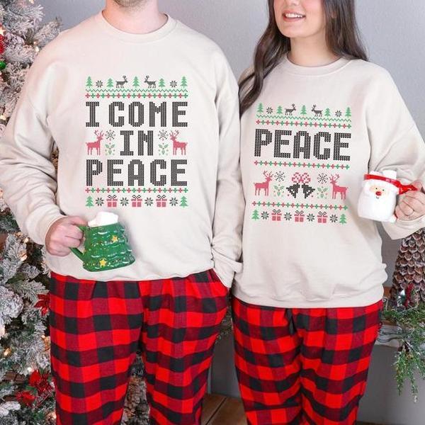 Christmas Couple Couples Ugly Sweater, Come In Peace Matching Christmas Sweatshirt, Christmas Couples sweatshirt, Matching Couple Christmas Sweatshirt, Winter Couples Holiday Shirt, Funny Christmas Gift