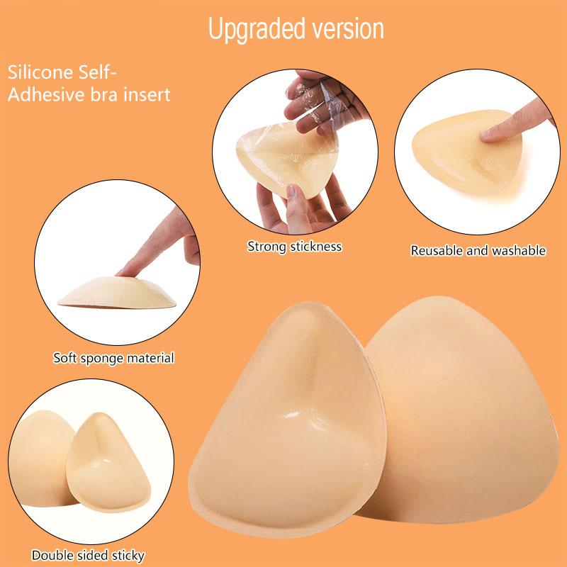 Sticky inserts   Instant chest double-sided adhesive bra cups, wear enhancers, ultra push-up breast inserts (women's clothing accessories), reusable soft invisible sticky bra pads, silicone self-adhesive bra pads, women's lingerie accessories.