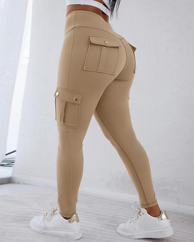 Chicme Pocket Design Butt Lifting Active Pants