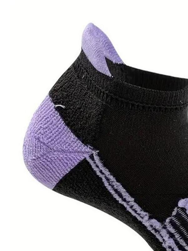 Women's Colorblock & Striped Print Ankle Socks, Casual Comfortable Breathable Socks for Daily Wear, Multipack Knit Socks for All Seasons