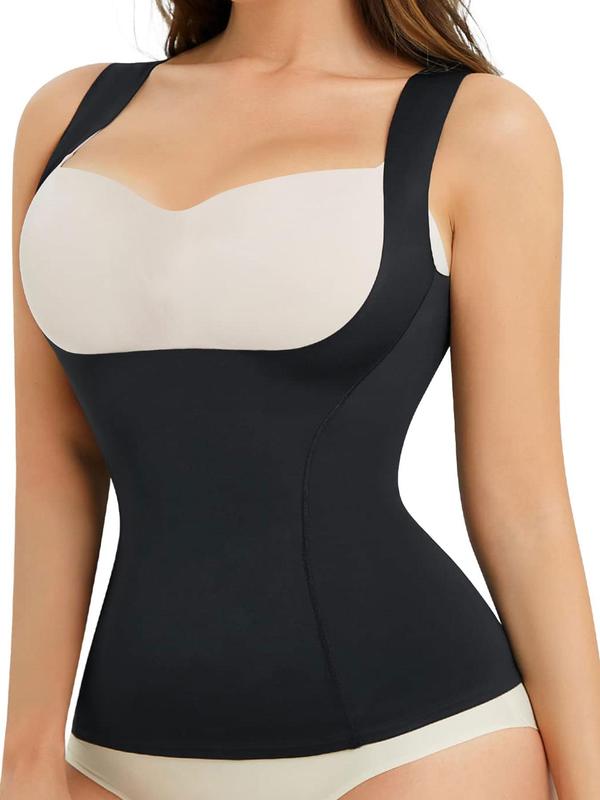 Women's Solid Shapewear Top, Summer Clothes Women, High Stretch Seamless Tummy Control Butt Lifting Body Shaper, Women's Shapewear Clothes For All Seasons