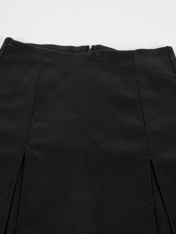 Women's 2 in 1 High Waist Skinny Skorts, Casual Solid Color Split Hem Skorts for Summer, Women's Bottoms for Daily Wear