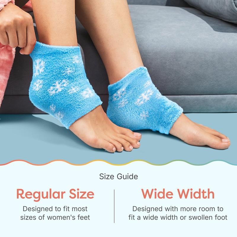 2-Pair Pack! Moisturizing Gel Heel Socks for Women - Soft and Comfortable