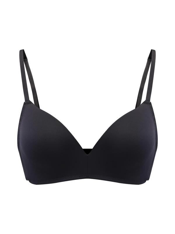 Women's Solid Wireless Bra, Comfortable Breathable Seamless Adjustable Strap Push Up Bra, Soft Lingerie for All Seasons