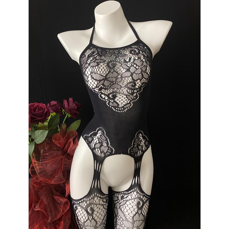 Sexy Adult Size Lingerie Tights with Lace Details and High Elasticity