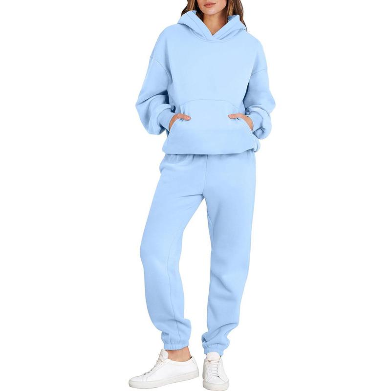 ANRABESS Womens 2 Piece Outfits Lounge Hoodie  Long Sleeve Minimalist Oversized Comfort soft Sweatshirt Jogger Sweatpants Y2K Basic Tracksuit Sweatsuit Set Fall Winter matching Clothes Womenswear