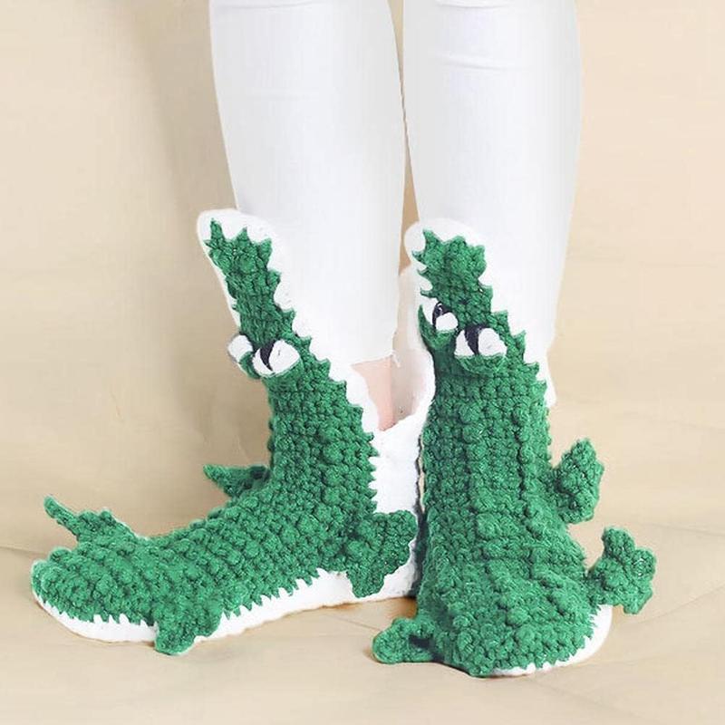 Knit Socks Unisex Novelty Shark Crocodile Shape Socks Floor Socks Winter Home Warm Socks