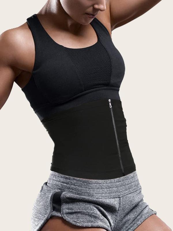 Women's Zipper Front Sauna Waist Trainer, Casual Sweat Belt Waist Trimmer for Indoor Outdoor Sports Yoga Running Gym Workout, Waist Cincher for Women Birthday Wear