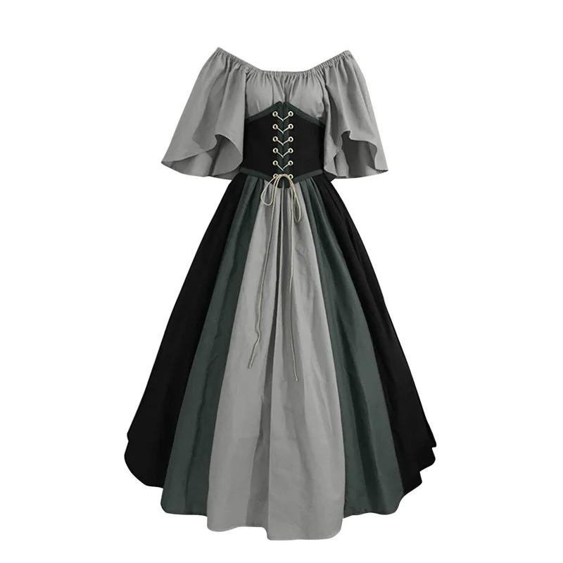 Palace Medieval Costumes Women Dress Vintage Victoria Lace Up Carnival Party Long Dress Robe Cosplay Clothing Lady Corset Dress Womenswear Accessories Womenswear Accessories Underwear Comfort Dresse Gowns