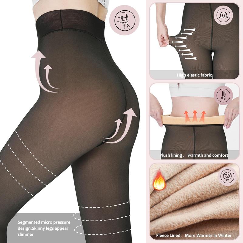 2024 Winter Newest! 4 SHADES MAGIC FLEECE LINED LEGGINGS • CLOSED FOOT (LOOKS LIKE PANTYHOSE) Winter Comfort Fleece Tights Available in Plus Size and Brown Fur Womenswear Underwear tights Lady Basic