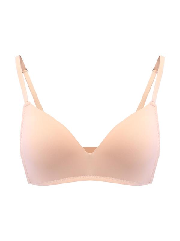 Women's Solid Wireless Bra, Comfortable Breathable Seamless Adjustable Strap Push Up Bra, Soft Lingerie for All Seasons