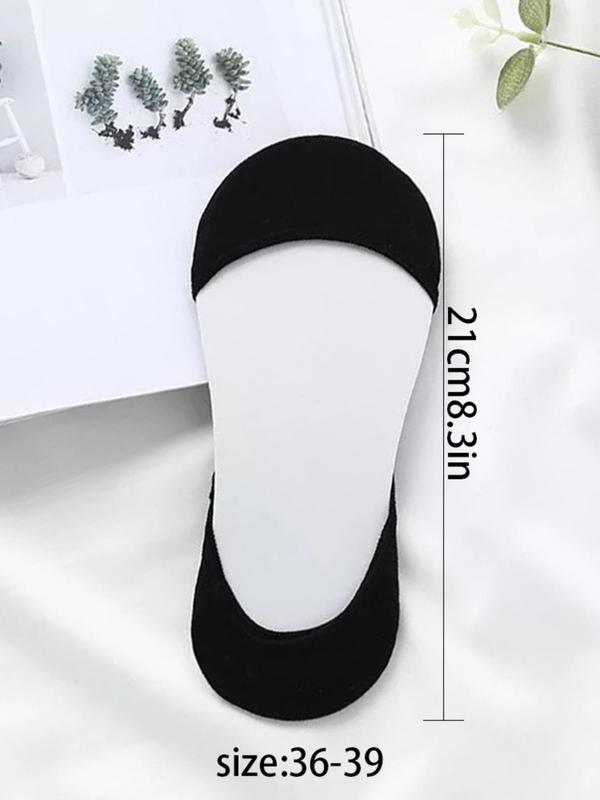 Women's 5 Pairs Solid Invisible Socks, Soft Breathable Comfortable Socks for Summer Daily Wear, Anti-Slip No Show Low Cut Socks Multipack