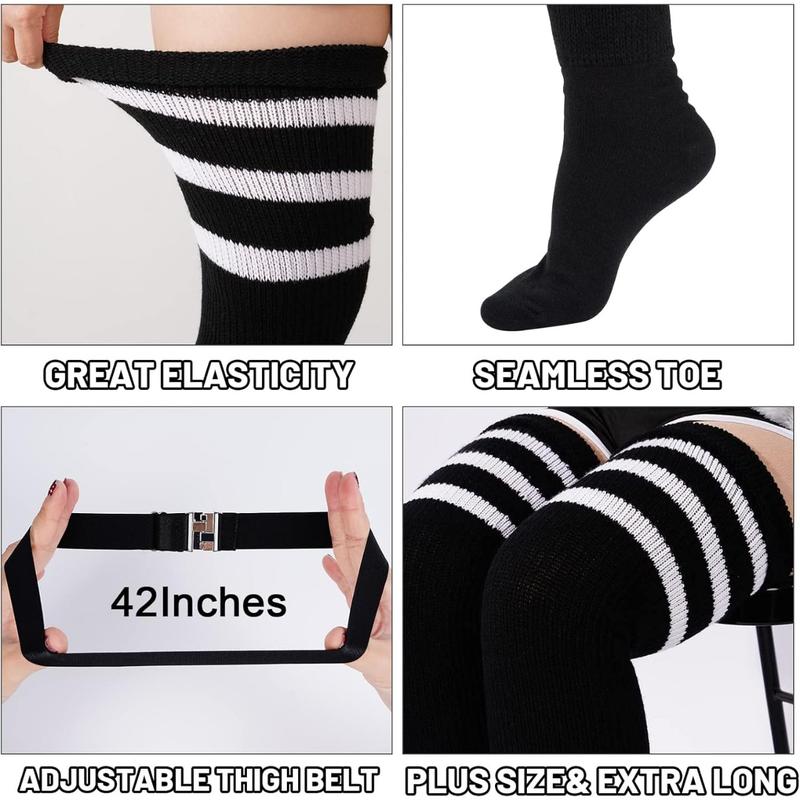 Plus Size Thigh High Socks for Thick Thighs Women- Extra Long Widened Extra Long Thick Knit