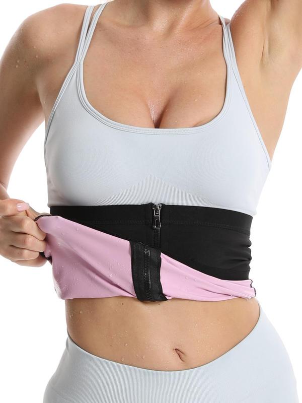 Women's Zipper Front Sauna Waist Trainer, Casual Sweat Belt Waist Trimmer for Indoor Outdoor Sports Yoga Running Gym Workout, Waist Cincher for Women Birthday Wear