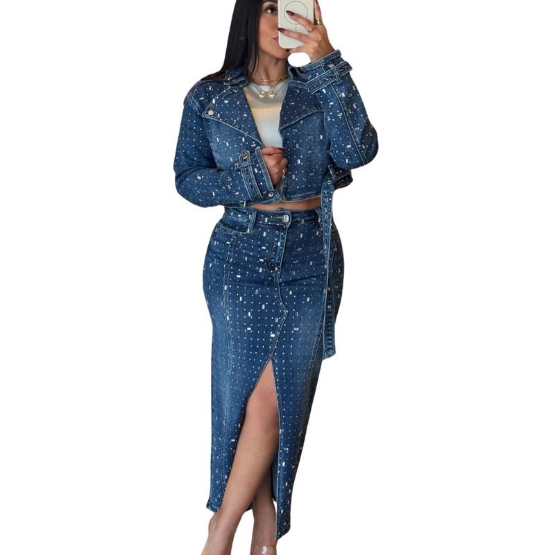 Full Mirror Denim Skirt Womenswear  Comfortable