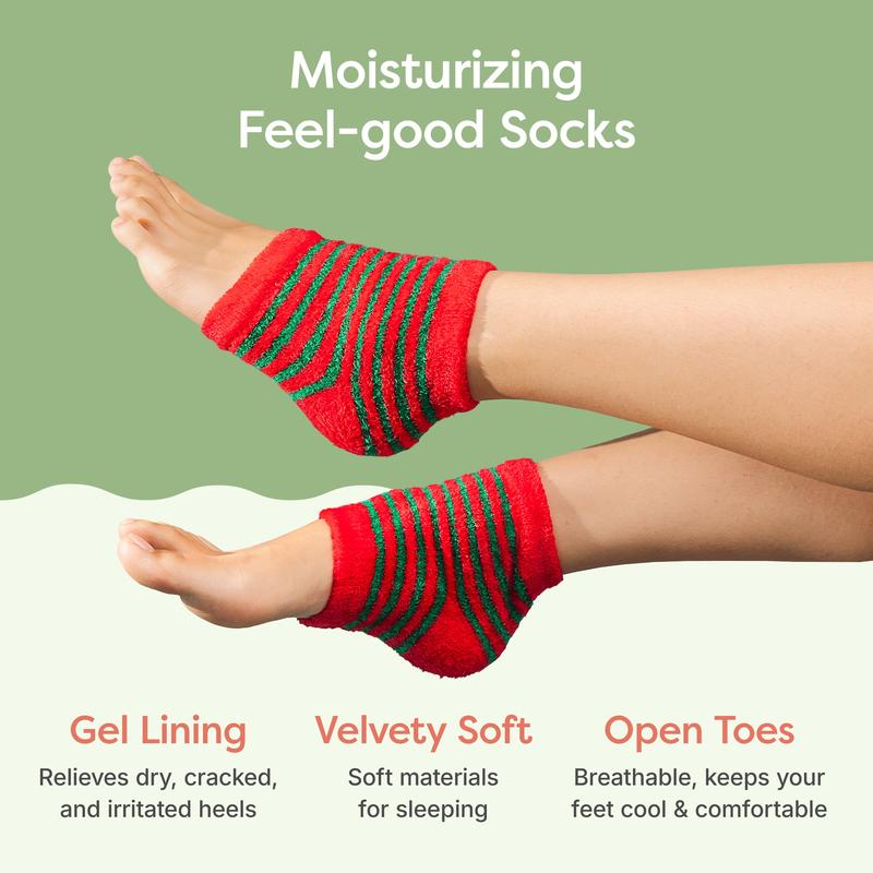 2-Pair Pack! Moisturizing Gel Heel Socks for Women - Soft and Comfortable