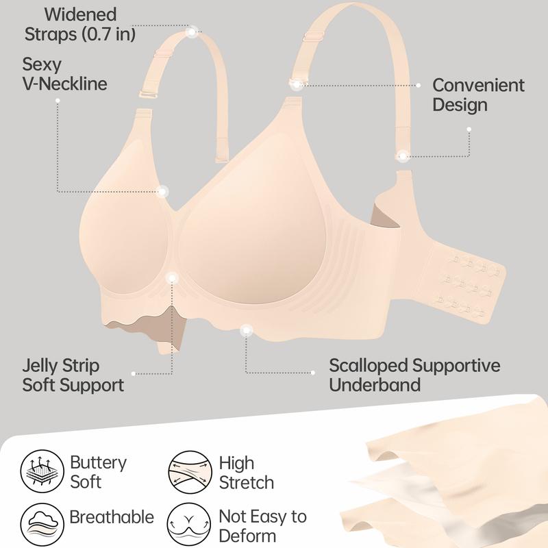 OEAK Bras for Women Wireless Bras with Support Seamless No Underwire Push Up Bras Full Coverage Comfortable Everyday Bra