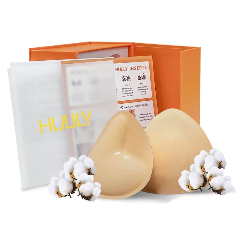 HULILY Sticky Push Up Inserts - Instant Boost Double-Sided Adhesive Bra Cup for Women - Womenswear, SNOWY,Clothing Push-Up Ultra Boost Inserts for Women,sticky push up pads,adhesive bra,double sided sticky lift pads,push up swim inserts,seamless,Bra Cup