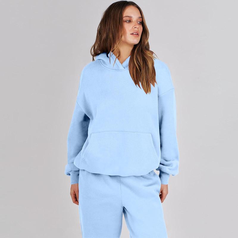 ANRABESS Womens 2 Piece Outfits Lounge Hoodie  Long Sleeve Minimalist Oversized Comfort soft Sweatshirt Jogger Sweatpants Y2K Basic Tracksuit Sweatsuit Set Fall Winter matching Clothes Womenswear