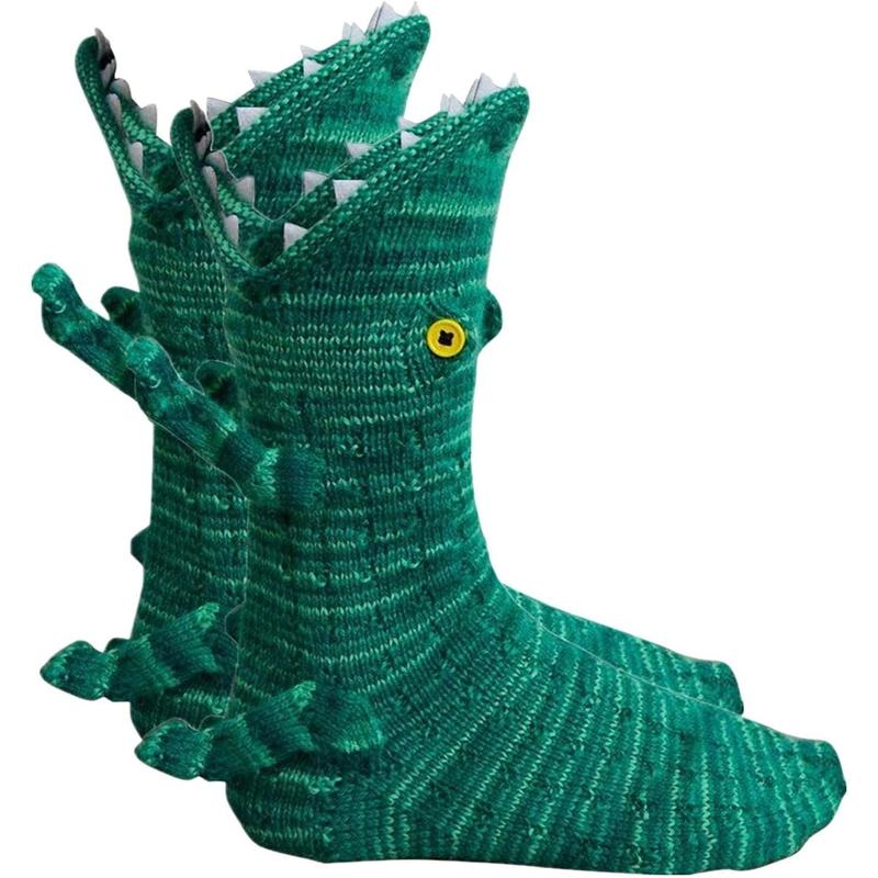 Knit Socks Unisex Novelty Shark Crocodile Shape Socks Floor Socks Winter Home Warm Socks