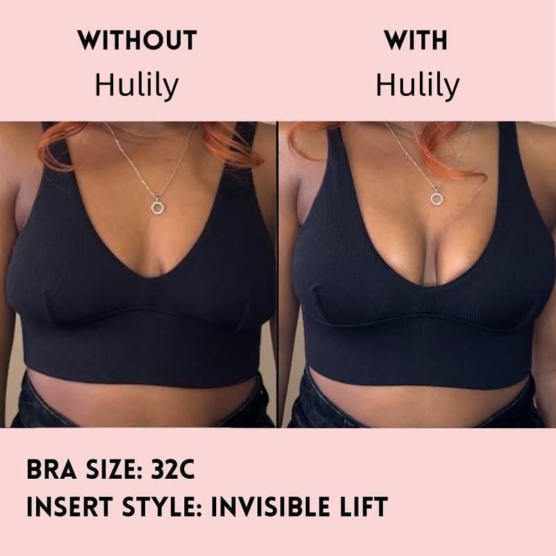 HULILY Sticky Push Up Inserts - Instant Boost Double-Sided Adhesive Bra Cup for Women - Womenswear, SNOWY,Clothing Push-Up Ultra Boost Inserts for Women,sticky push up pads,adhesive bra,double sided sticky lift pads,push up swim inserts,seamless,Bra Cup