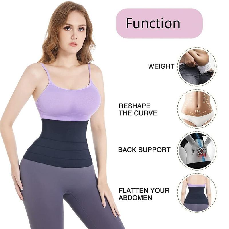 Waist Trainer for Women Lower Belly Fat , Waist Wraps for Stomach，Bandage(Black 16.4Ft)