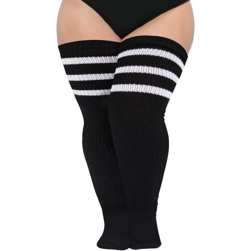 Plus Size Thigh High Socks for Thick Thighs Women- Extra Long Widened Extra Long Thick Knit