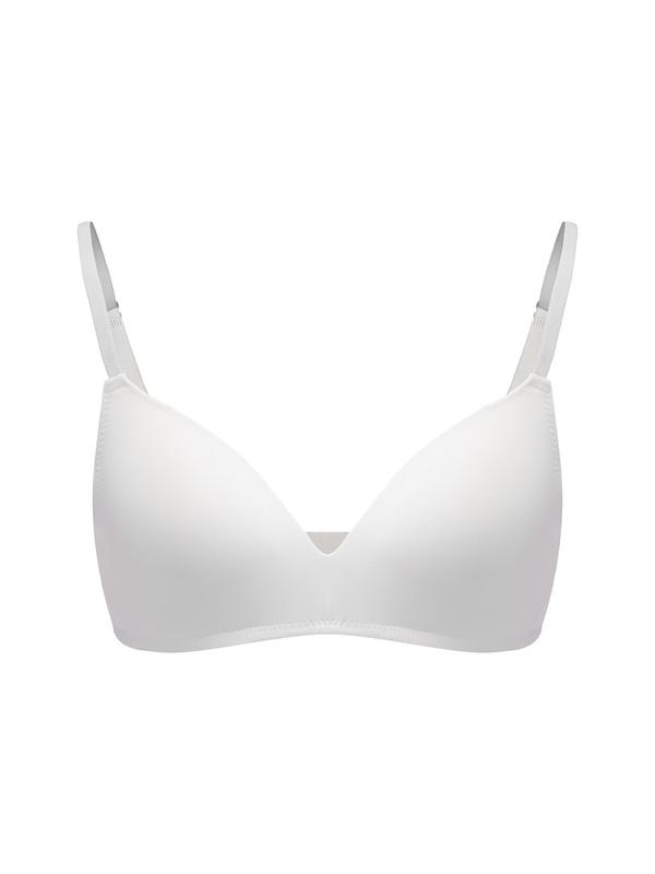 Women's Solid Wireless Bra, Comfortable Breathable Seamless Adjustable Strap Push Up Bra, Soft Lingerie for All Seasons