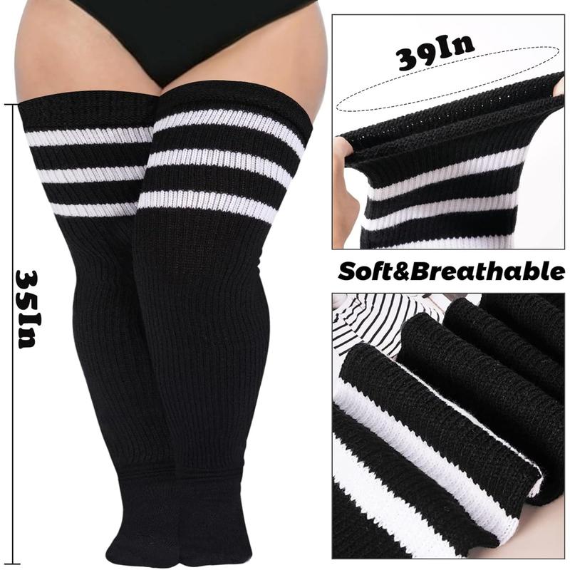 Plus Size Thigh High Socks for Thick Thighs Women- Extra Long Widened Extra Long Thick Knit