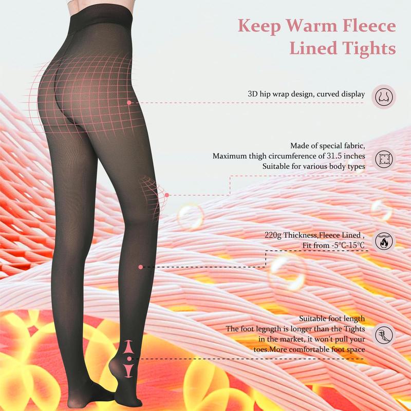 2024 Winter Newest! 4 SHADES MAGIC FLEECE LINED LEGGINGS • CLOSED FOOT (LOOKS LIKE PANTYHOSE) Winter Comfort Fleece Tights Available in Plus Size and Brown Fur Womenswear Underwear tights Lady Basic