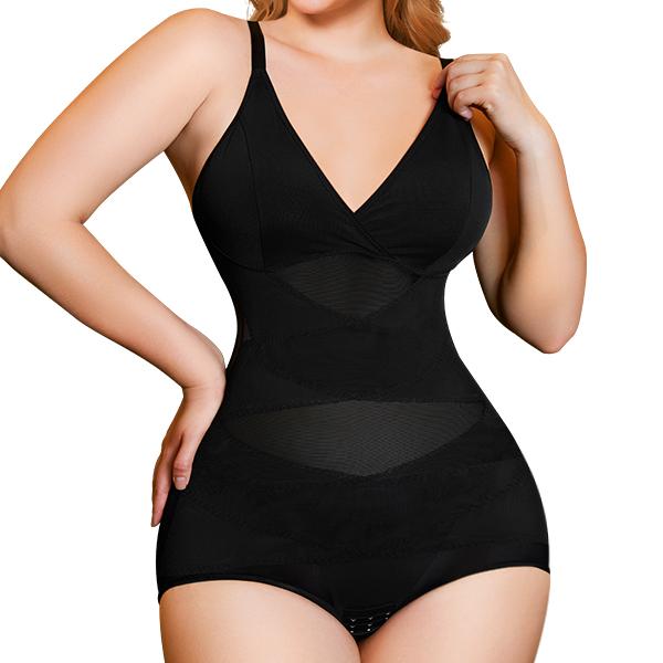 [Live Exclusive]Nebility Women's V Neck Mesh Breathable  Bodysuit Womenswear Day